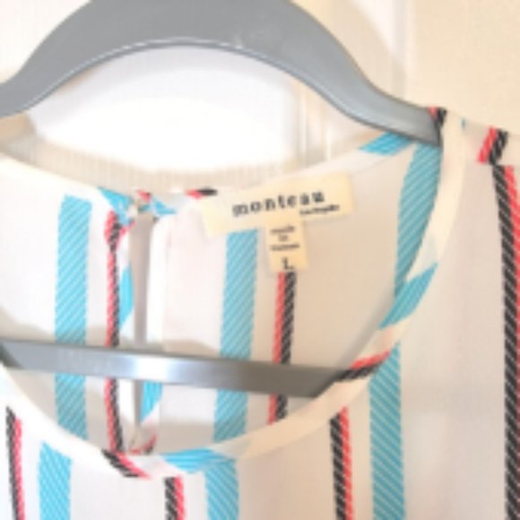 STRIPED FLUTTER SLEEVE TOP - Picture 4 of 6